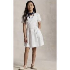 Polo Ralph Lauren Nantucket White Seersucker Dress Girls Size 12 100% Cotton $70